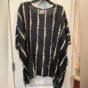 Love Maternity Black Striped Kimono Wrap Cardigan Sz XL